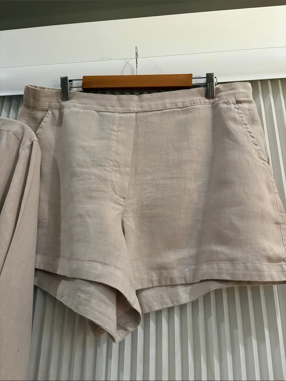 Frank & Eileen Amalfi Getaway Set in Sand Linen Button-Up Shirt & Shorts Set